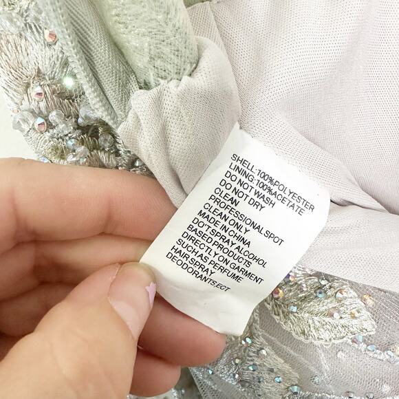 Mac Duggal 20131 Floral Multi Color Neutral Floral A Line Embroidered Gown 4 NEW - Picture 8 of 10